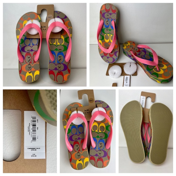 Coach Shoes Rare Coach Lynn Flip Flop Pride Rainbow Signature